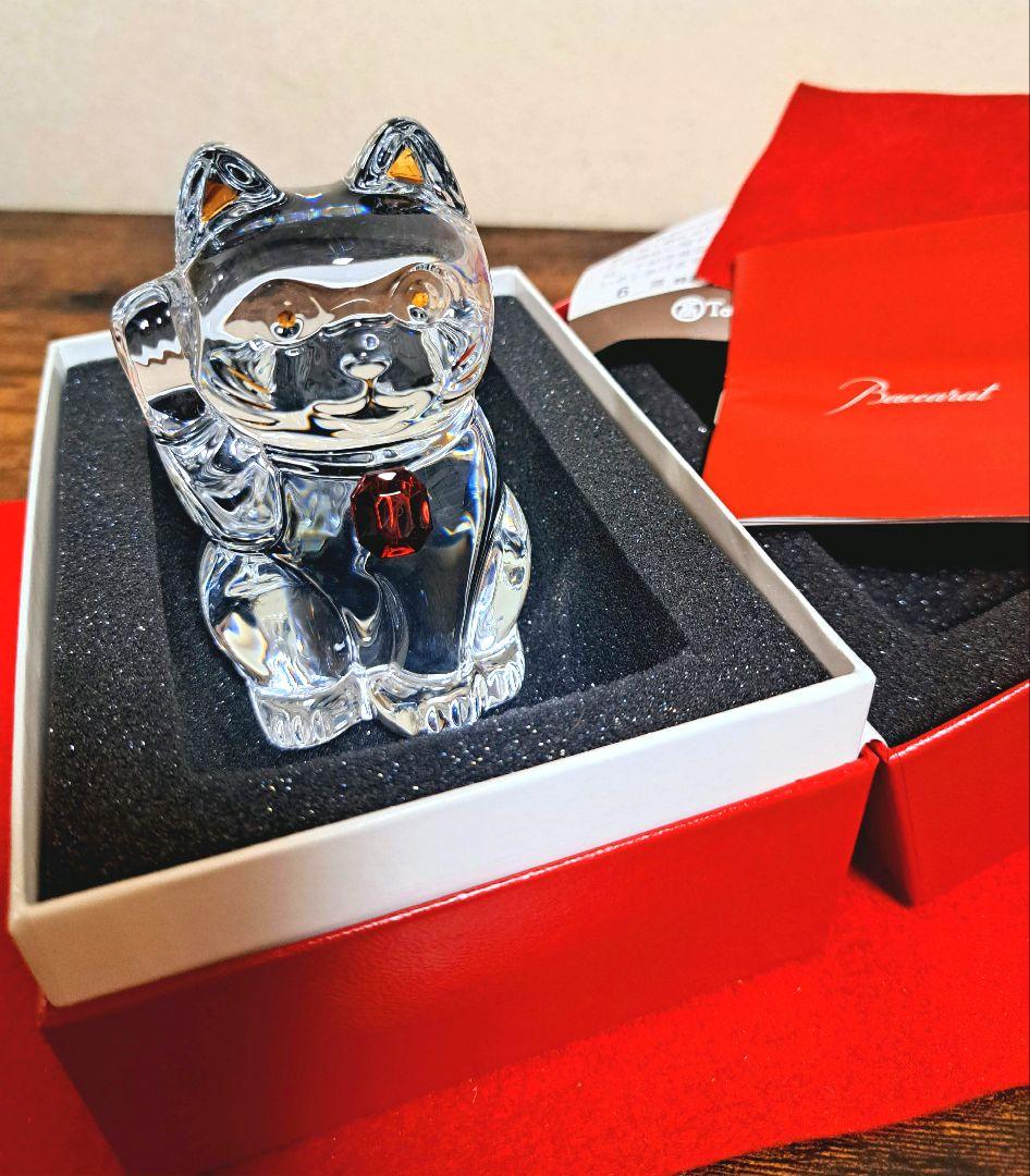 専用 バカラ まねき猫 レッドオクトゴン クリア 招き猫