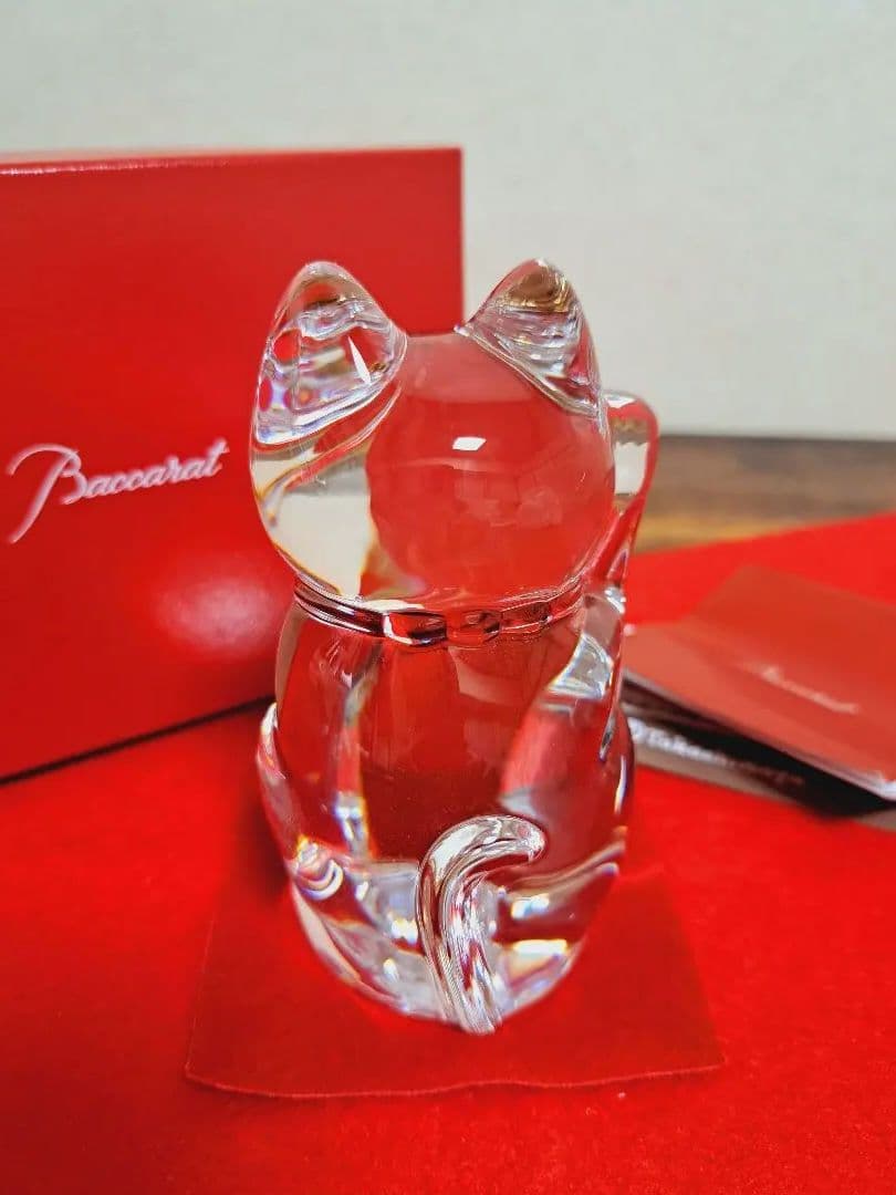 専用 バカラ まねき猫 レッドオクトゴン クリア 招き猫