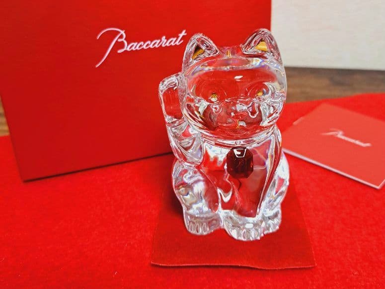 専用 バカラ まねき猫 レッドオクトゴン クリア 招き猫