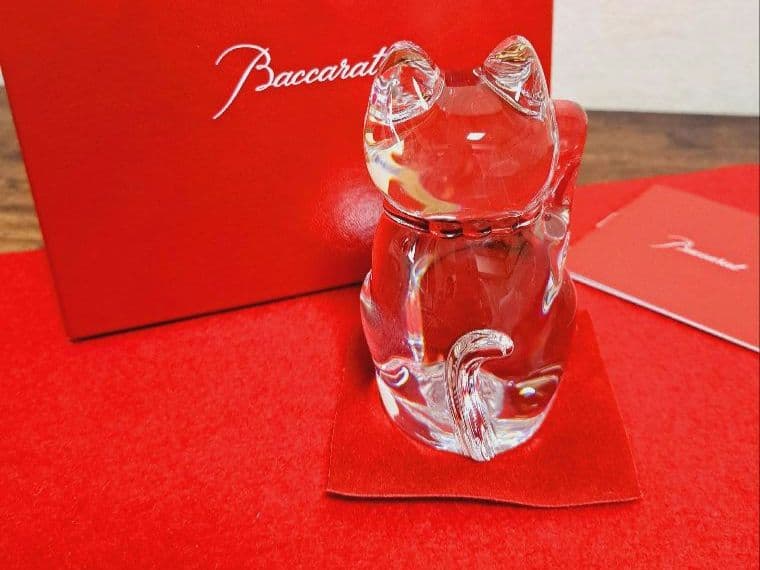専用 バカラ まねき猫 レッドオクトゴン クリア 招き猫