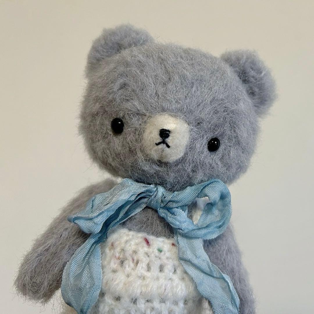 ブルーグレーテディベア くまちゃん ぬいぐるみ アーティストベア 海外作家様