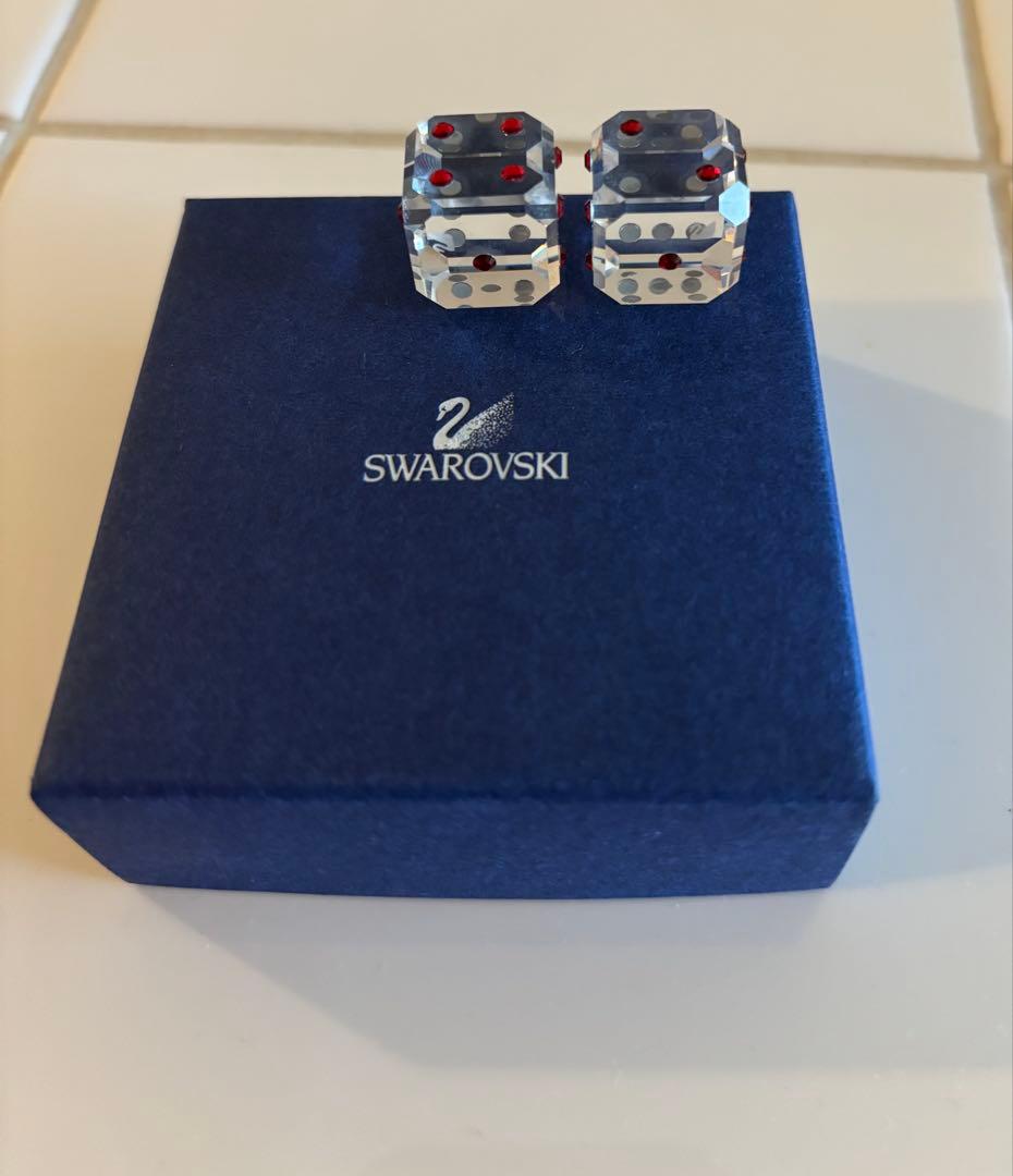 スワロフスキー サイコロ 赤セット Swarovski Dice Set