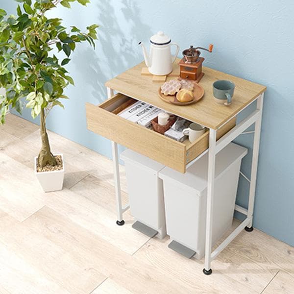 【幅60㎝】ごみ箱上ラック キッチンカウンター レンジ台 【ダークブラウン】