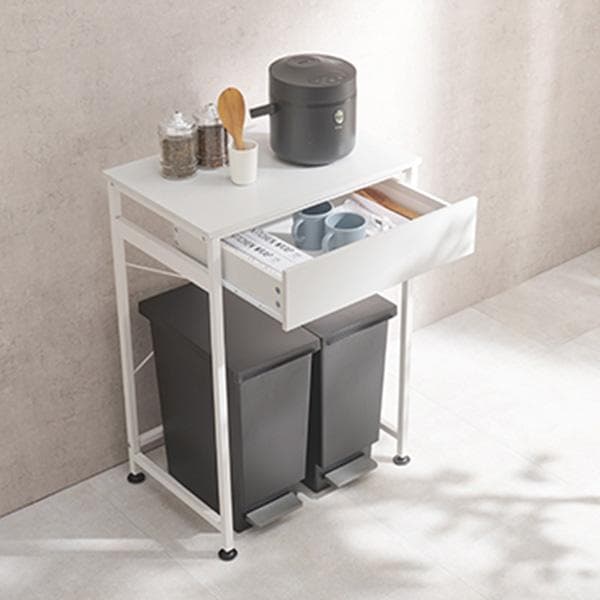 【幅60㎝】ごみ箱上ラック キッチンカウンター レンジ台 【ダークブラウン】