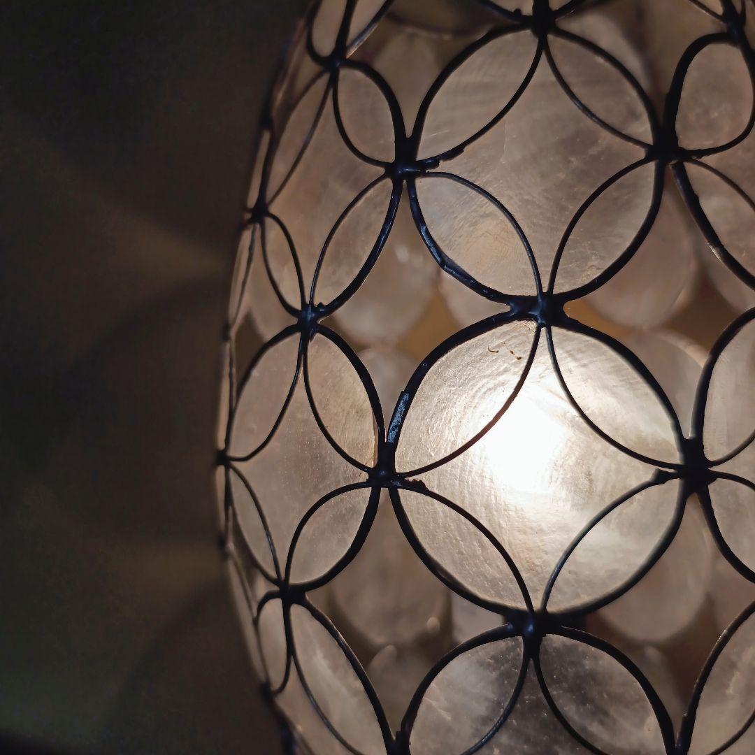 ヴィンテージ】オーバル シェル テーブル ランプ 昭和 レトロ 古道具