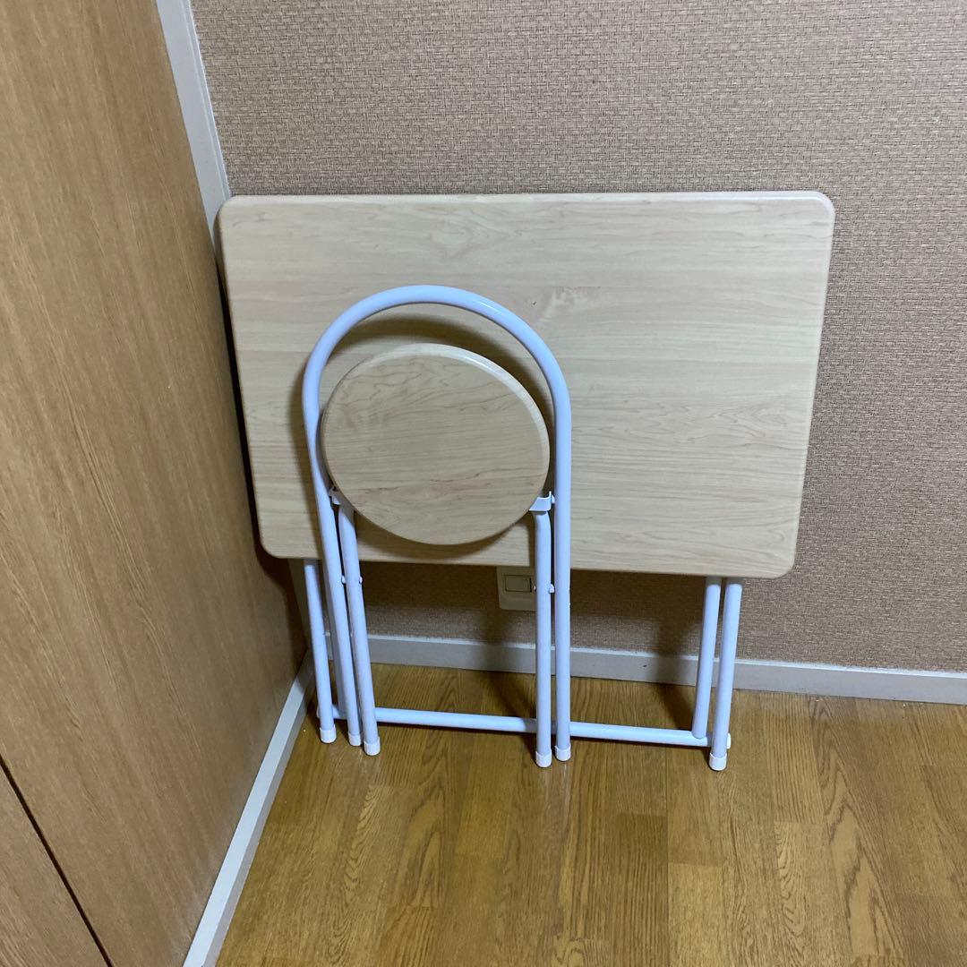 折りたたみテ-ブル 木目柄横幅75 奥行50 高さ70 送料込　デスク