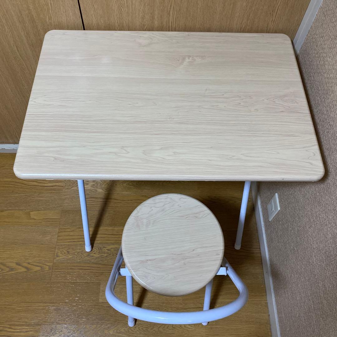 折りたたみテ-ブル 木目柄横幅75 奥行50 高さ70 送料込　デスク