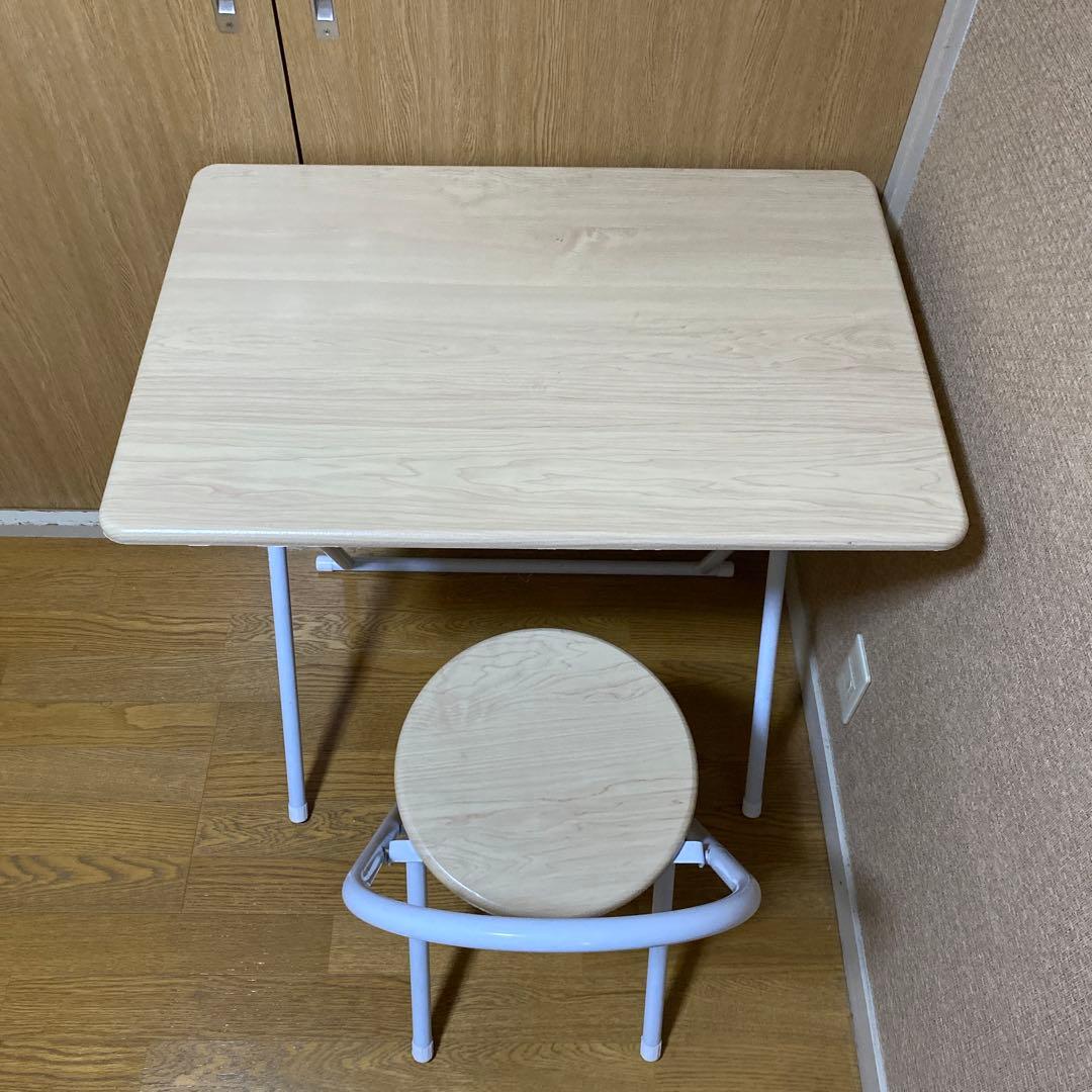 折りたたみテ-ブル 木目柄横幅75 奥行50 高さ70 送料込　デスク