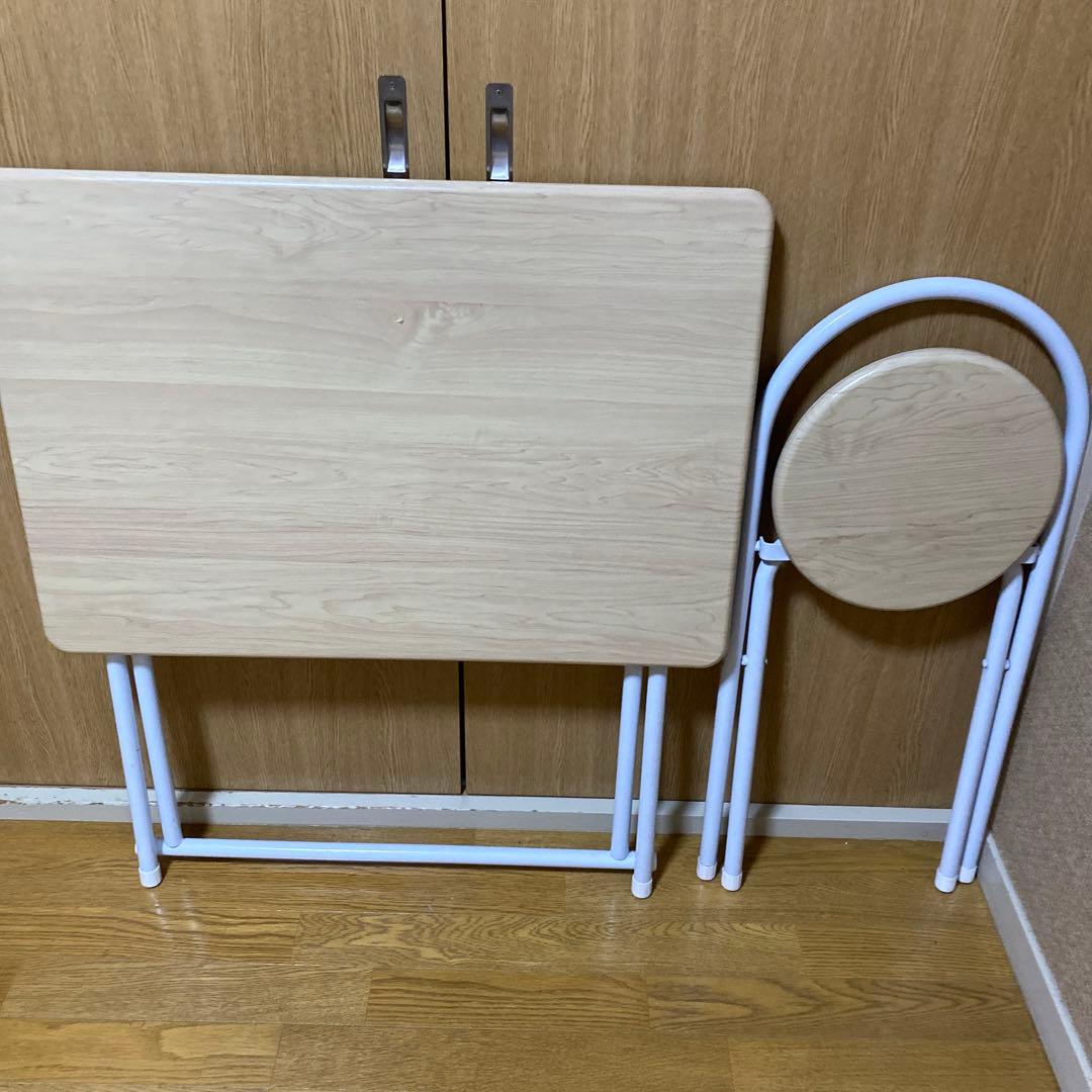 折りたたみテ-ブル 木目柄横幅75 奥行50 高さ70 送料込　デスク