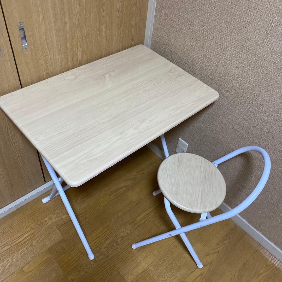 折りたたみテ-ブル 木目柄横幅75 奥行50 高さ70 送料込　デスク