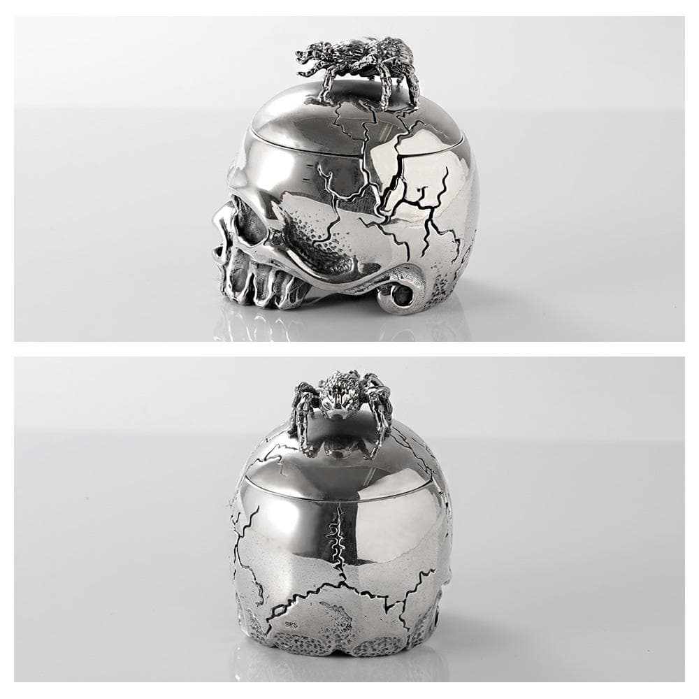 1点もの 巨大 蜘蛛 スパイダー スカル 灰皿 頭蓋骨 オブジェ にも