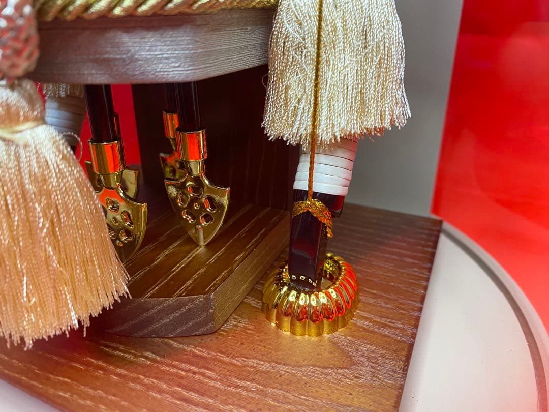 幹山作　破魔弓　モカ色　円形アクリルケース・間口約２３×奥行約２１×高さ約２７㎝