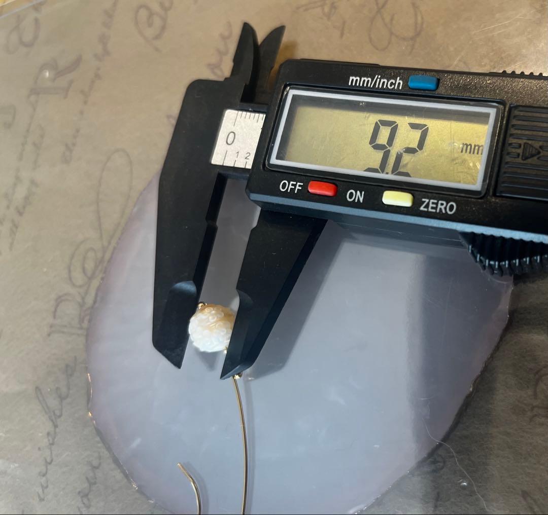 SALEレア14kgfあこや真珠のフラワーカービングピアス