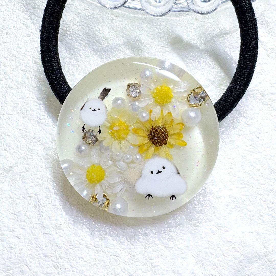 ⑤-⑨レジンヘアゴム。シマエナガ。ひまわり。スターフラワー。 - メルカリ