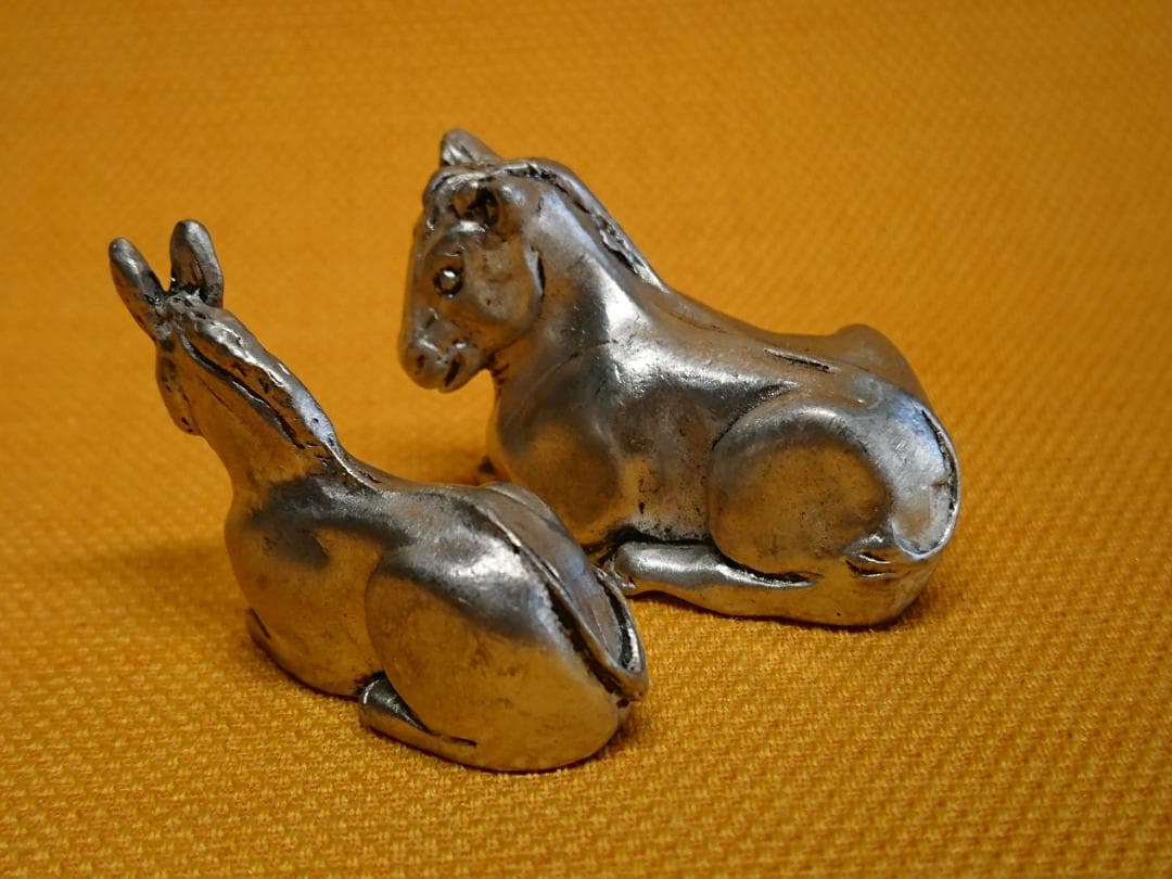 ビンテージ　馬　金属　オブジェ　置物　インテリア　工芸品　美術品　A2998