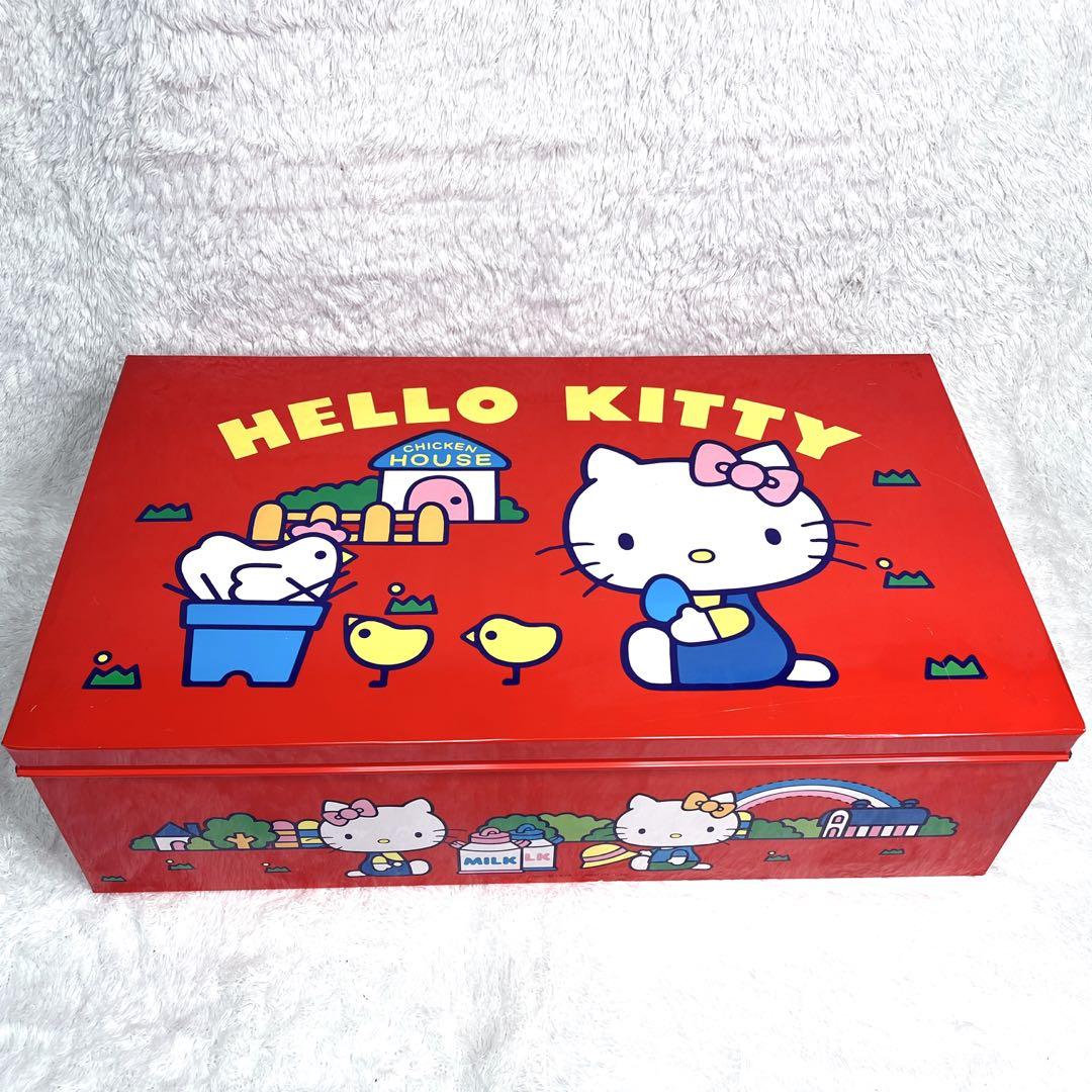 希少品 レア 昭和レトロ サンリオ キティちゃん ブリキ缶 収納ケース