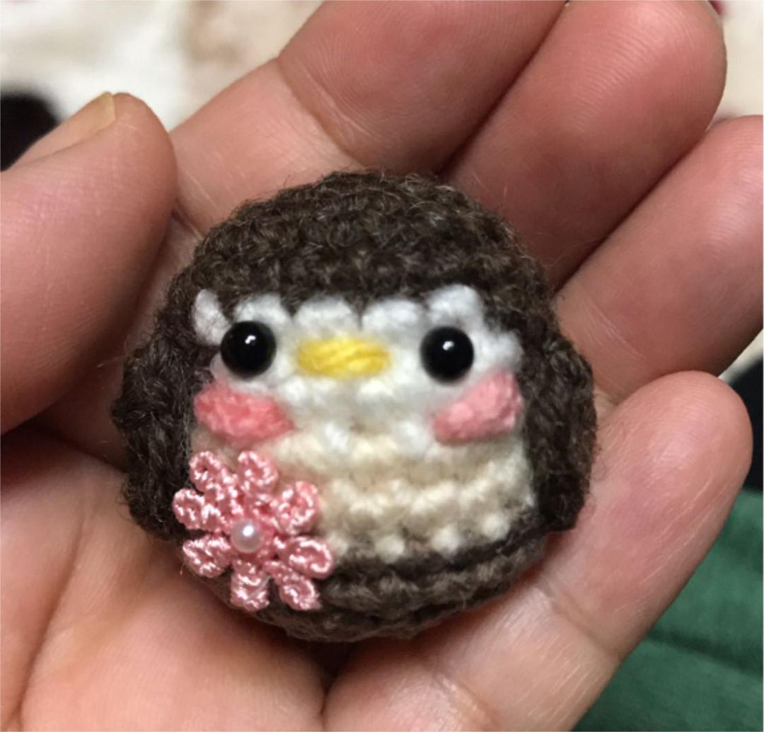 あみぐるみ  スズメ ♡ キーホルダーorストラップ