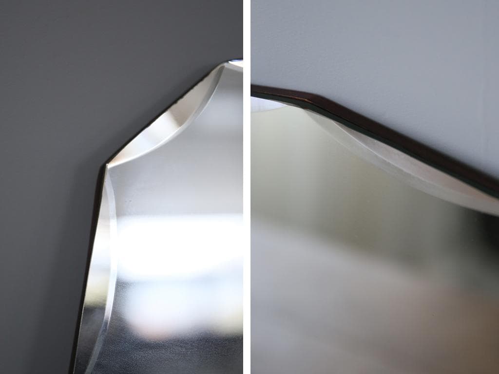 英国アンティーク壁掛けカッティングミラー/ベベルドミラー/鏡(89-86-1)