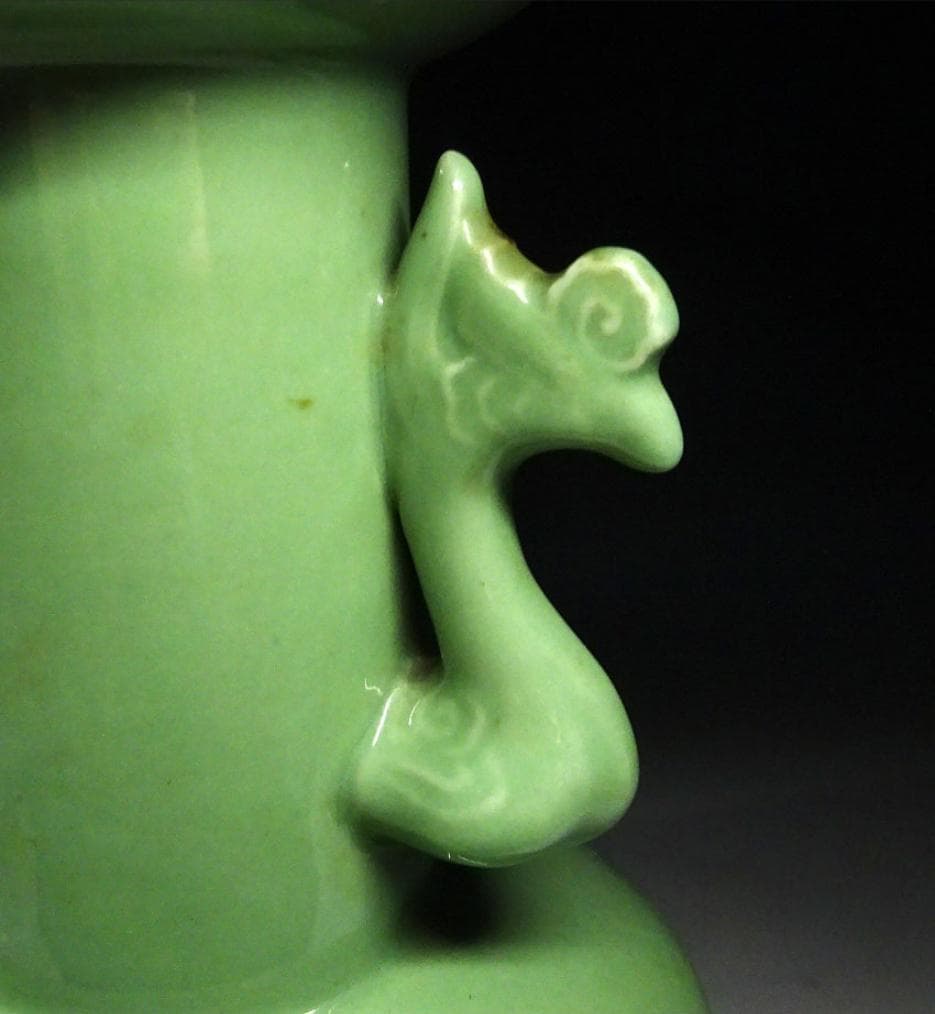 中国古玩 青磁 双耳 花瓶 高約30cm 唐物 時代物 t92559 - メルカリ