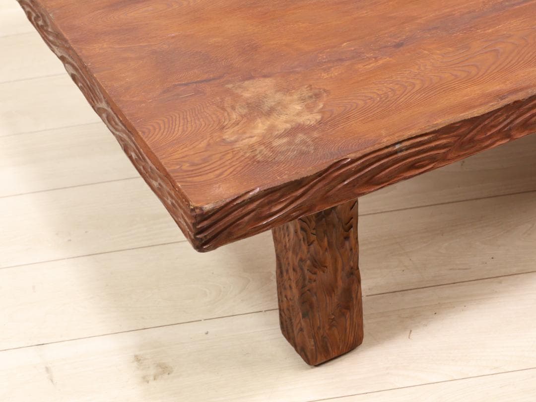 BK254　屋久杉　天然木　座卓テーブル　ローテーブル　天板厚5㎝　120ｘ82