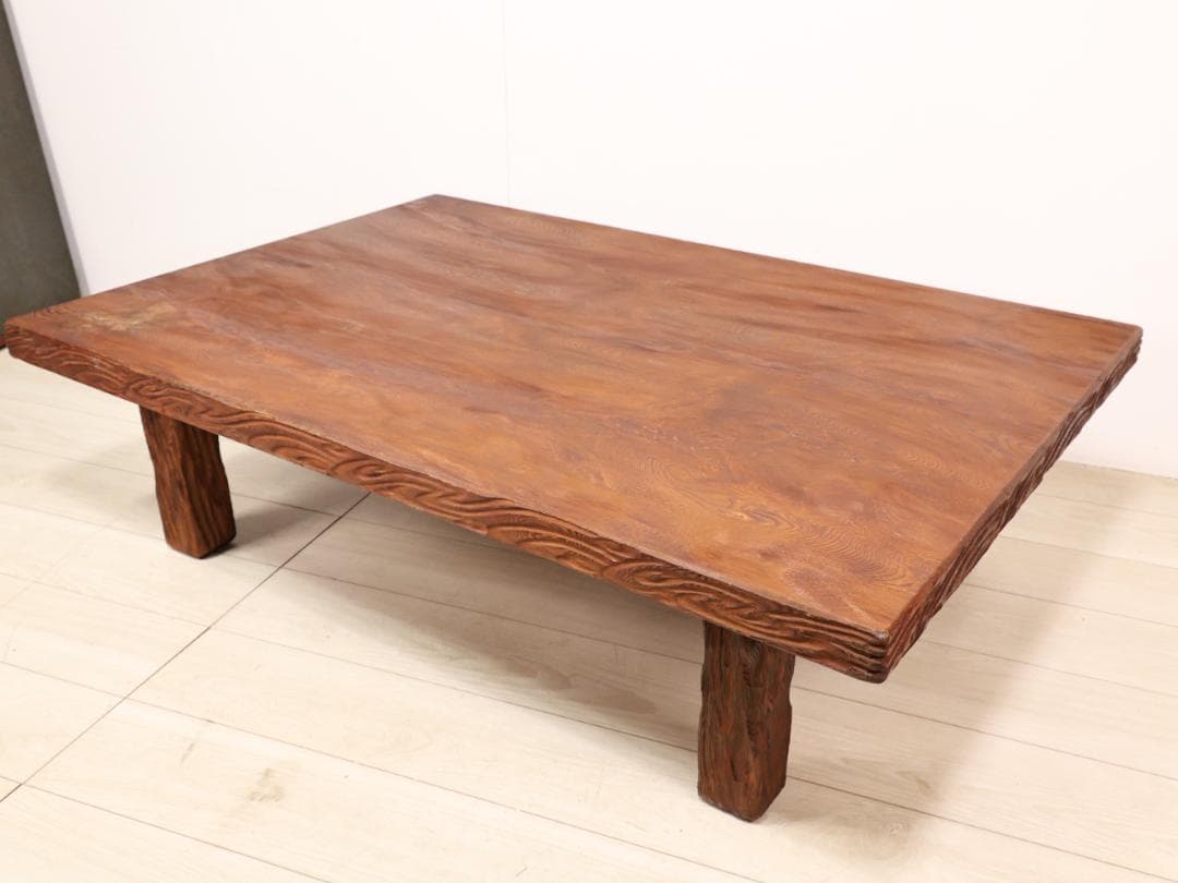 BK254　屋久杉　天然木　座卓テーブル　ローテーブル　天板厚5㎝　120ｘ82