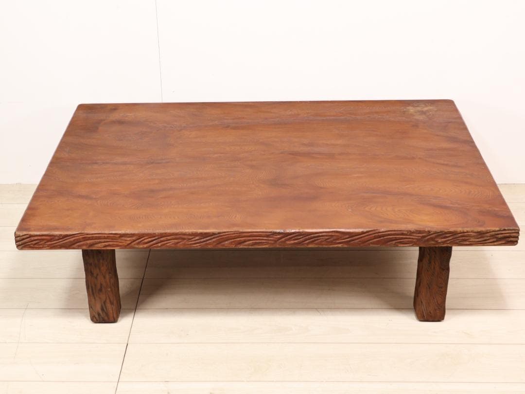 BK254　屋久杉　天然木　座卓テーブル　ローテーブル　天板厚5㎝　120ｘ82