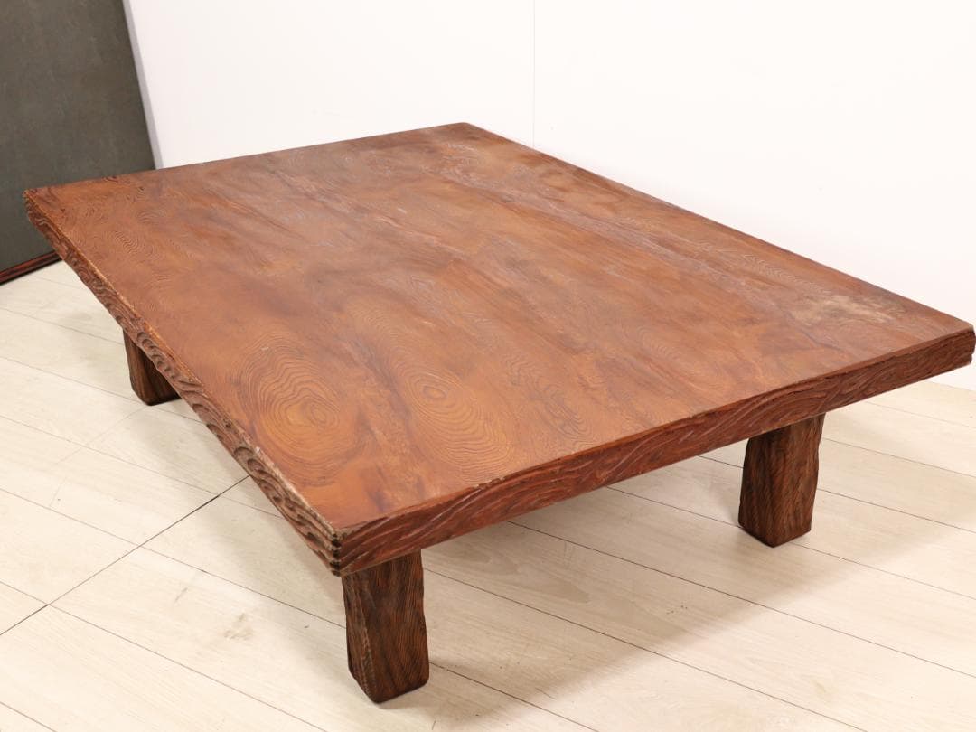 BK254　屋久杉　天然木　座卓テーブル　ローテーブル　天板厚5㎝　120ｘ82