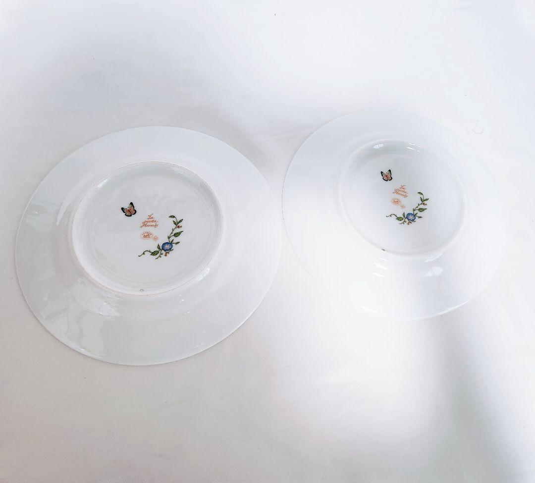 蝶エルメス【ほぼ新品・箱入り】シエスタ22.5cmプレート2枚セット