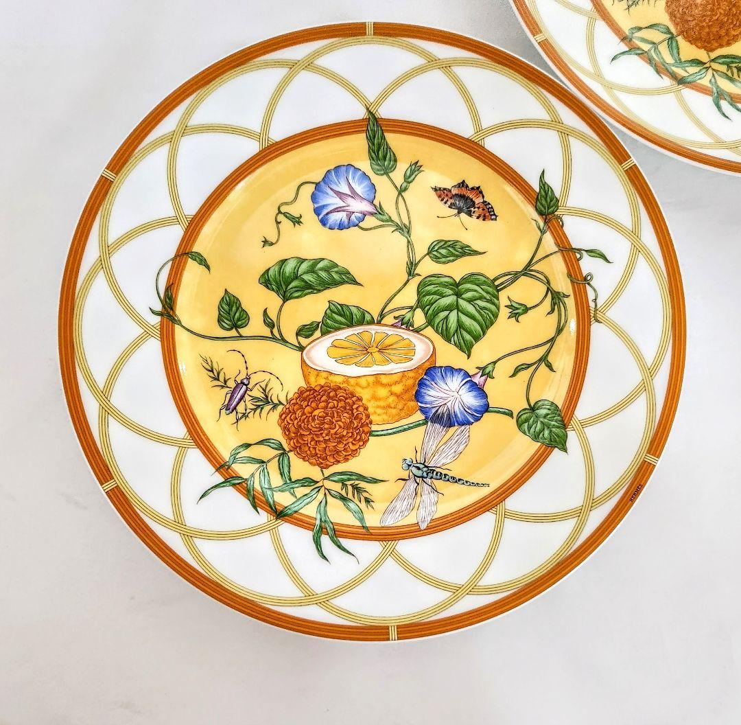 蝶エルメス【ほぼ新品・箱入り】シエスタ22.5cmプレート2枚セット