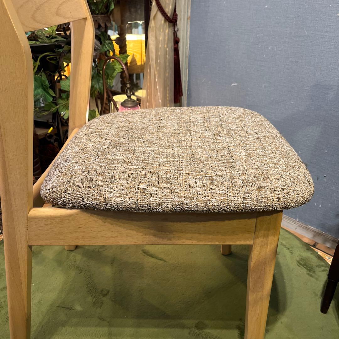 2脚セット 軽量 ナチュラル ブナ材 ブークレ ダイニングチェア モカ