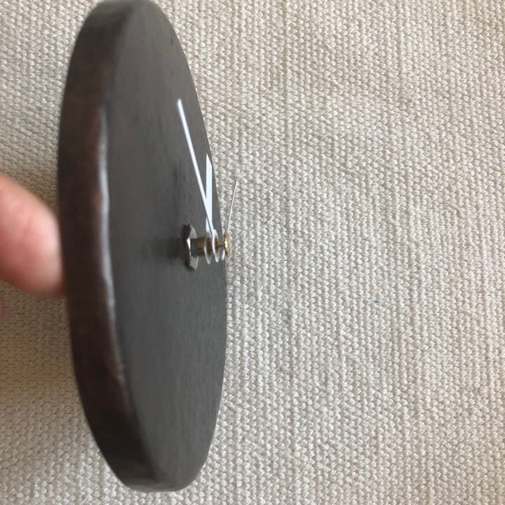 ハンドメイド　鍛金　真鍮　銅　黒　丸　円　ラウンド　金属　掛け時計