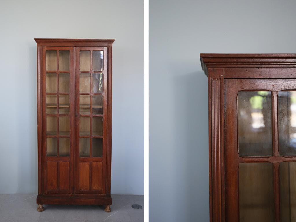 フランスアンティークブックケースキャビネット/本棚/食器棚/飾り棚90-107