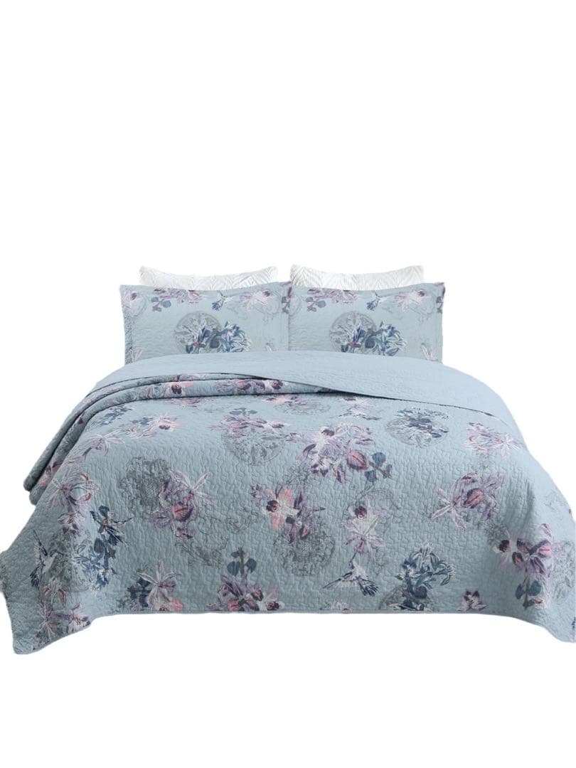 キルトベッドカバー3点セット綿マルチカバー キルティング LSMY