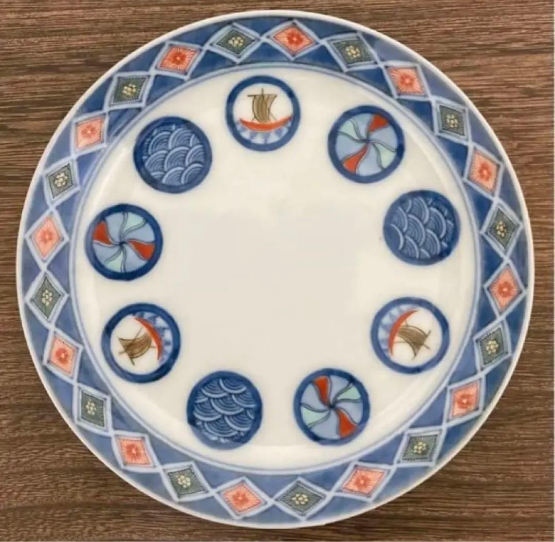 柿右衛門 舟丸地文 皿 5枚 柿右衛門窯 - 有田焼の