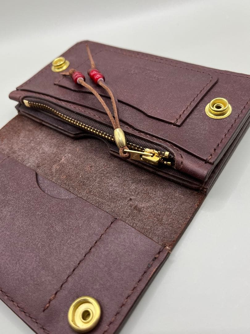 【値下げ】 ミドルトラッカーウォレット ラフィアン(ホーウィン社)②