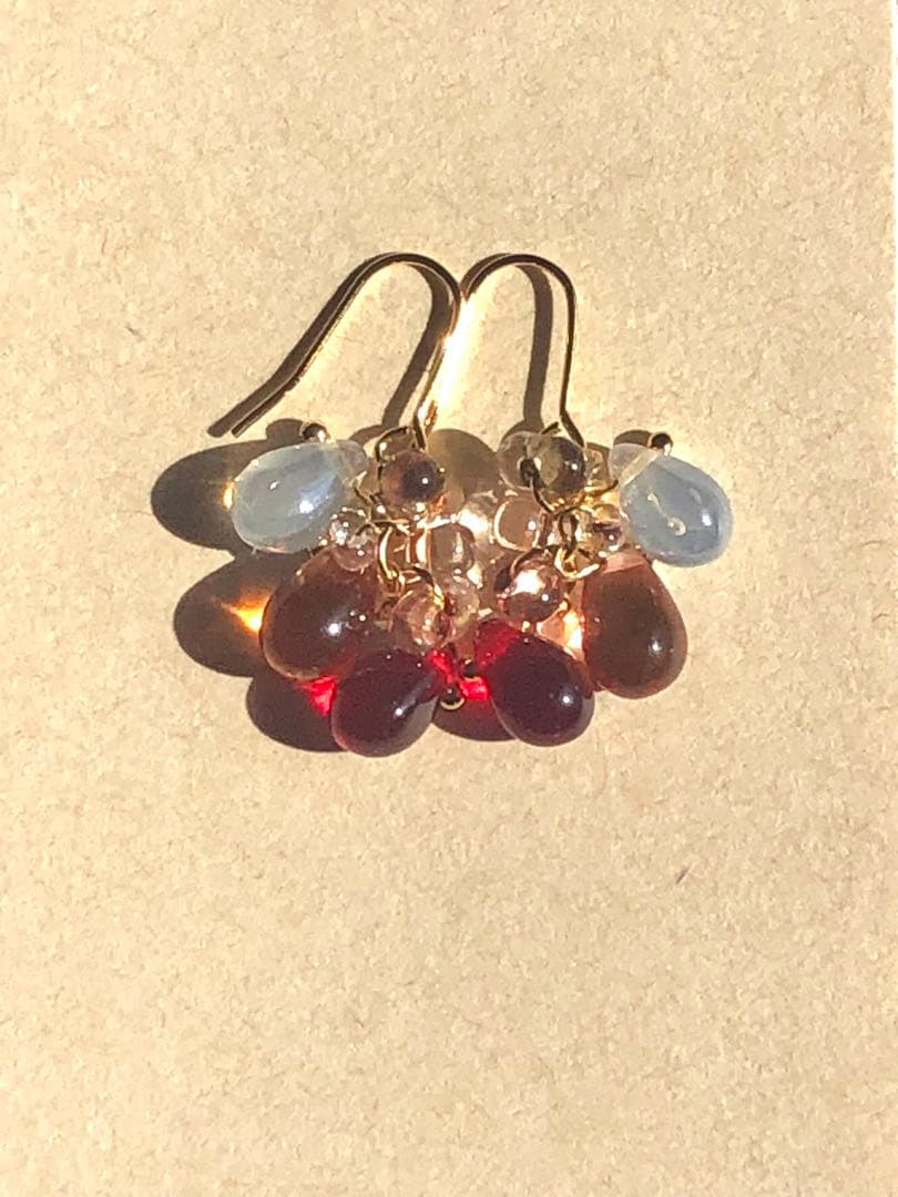 【683】ハンドメイド ピアス ガラス しずく チェコビーズ イヤリング