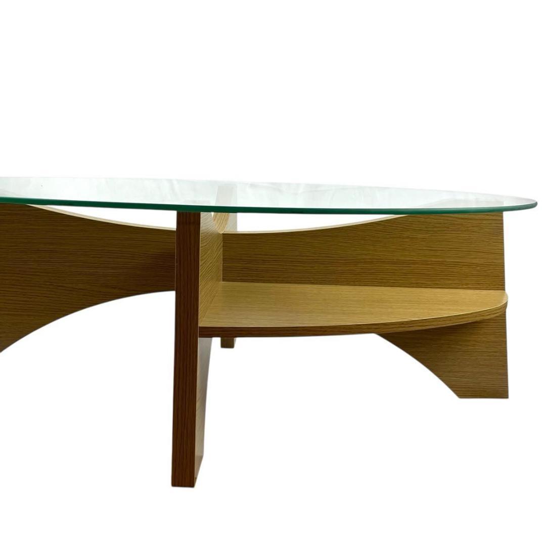 【美品✨】東谷 Azumaya オーバル ガラス センターテーブル LE-454