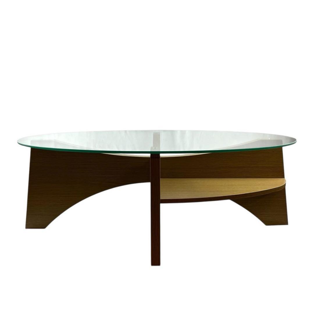 【美品✨】東谷 Azumaya オーバル ガラス センターテーブル LE-454