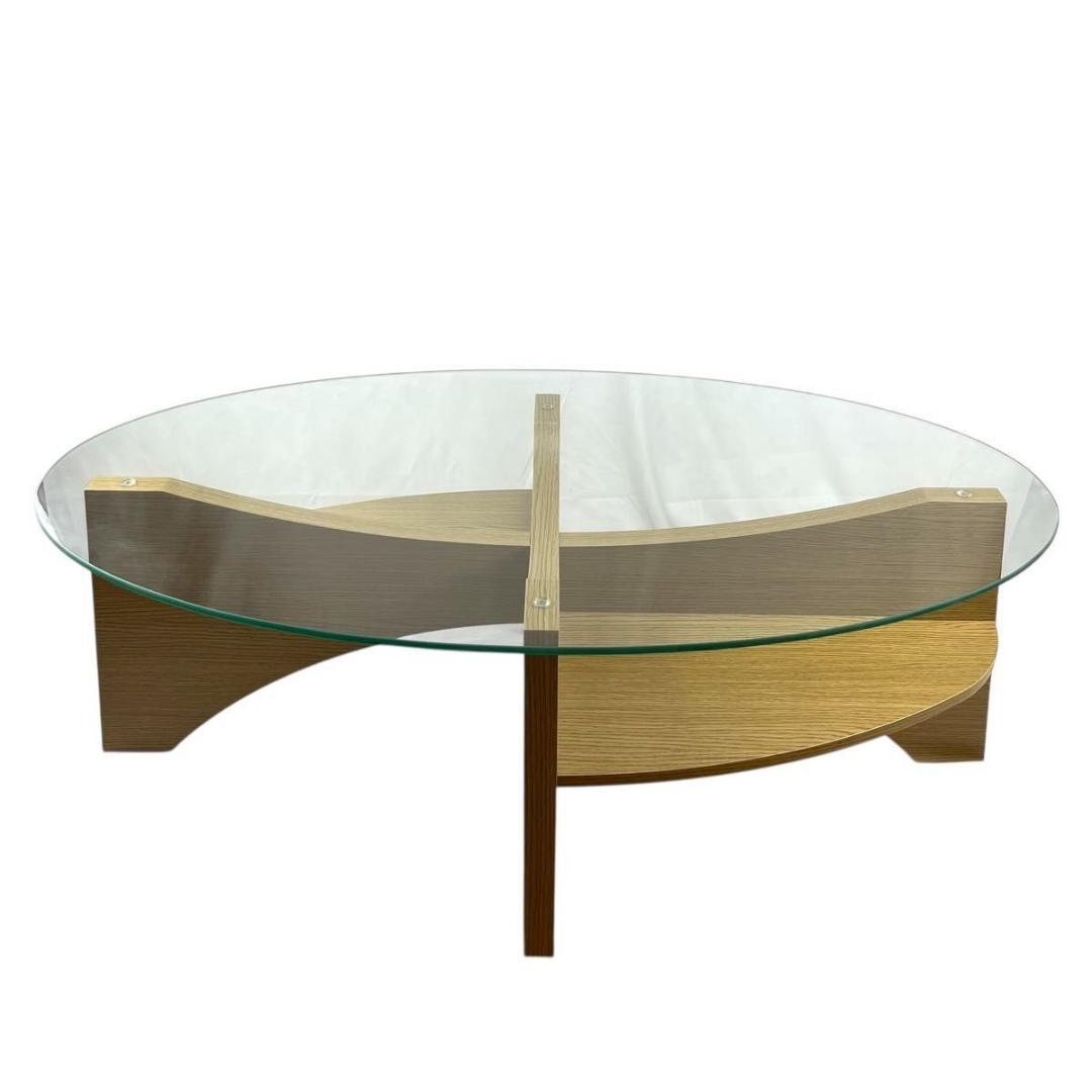 【美品✨】東谷 Azumaya オーバル ガラス センターテーブル LE-454