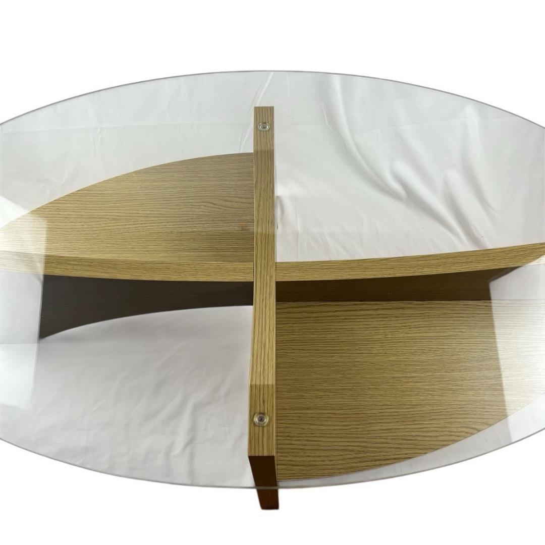 【美品✨】東谷 Azumaya オーバル ガラス センターテーブル LE-454