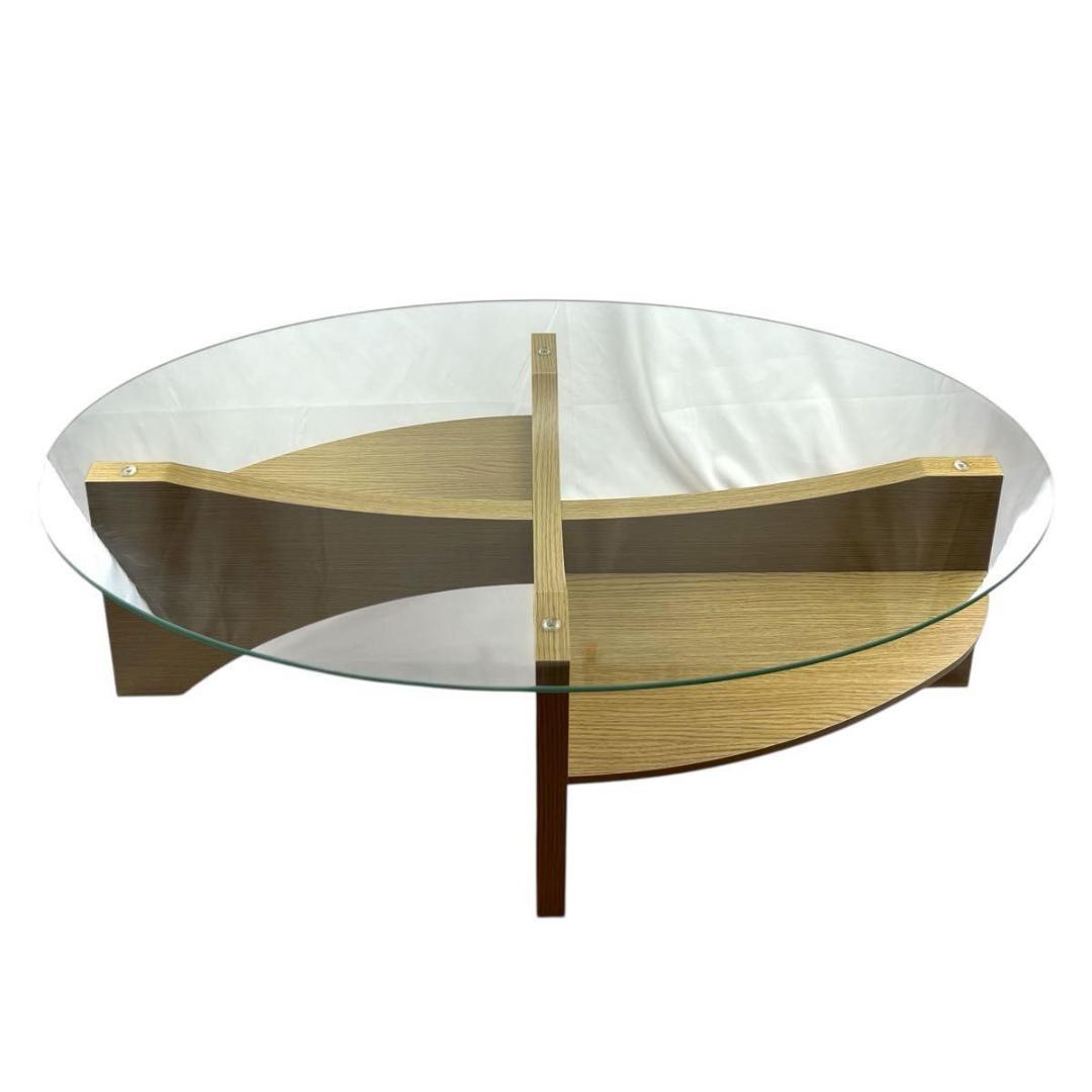 【美品✨】東谷 Azumaya オーバル ガラス センターテーブル LE-454