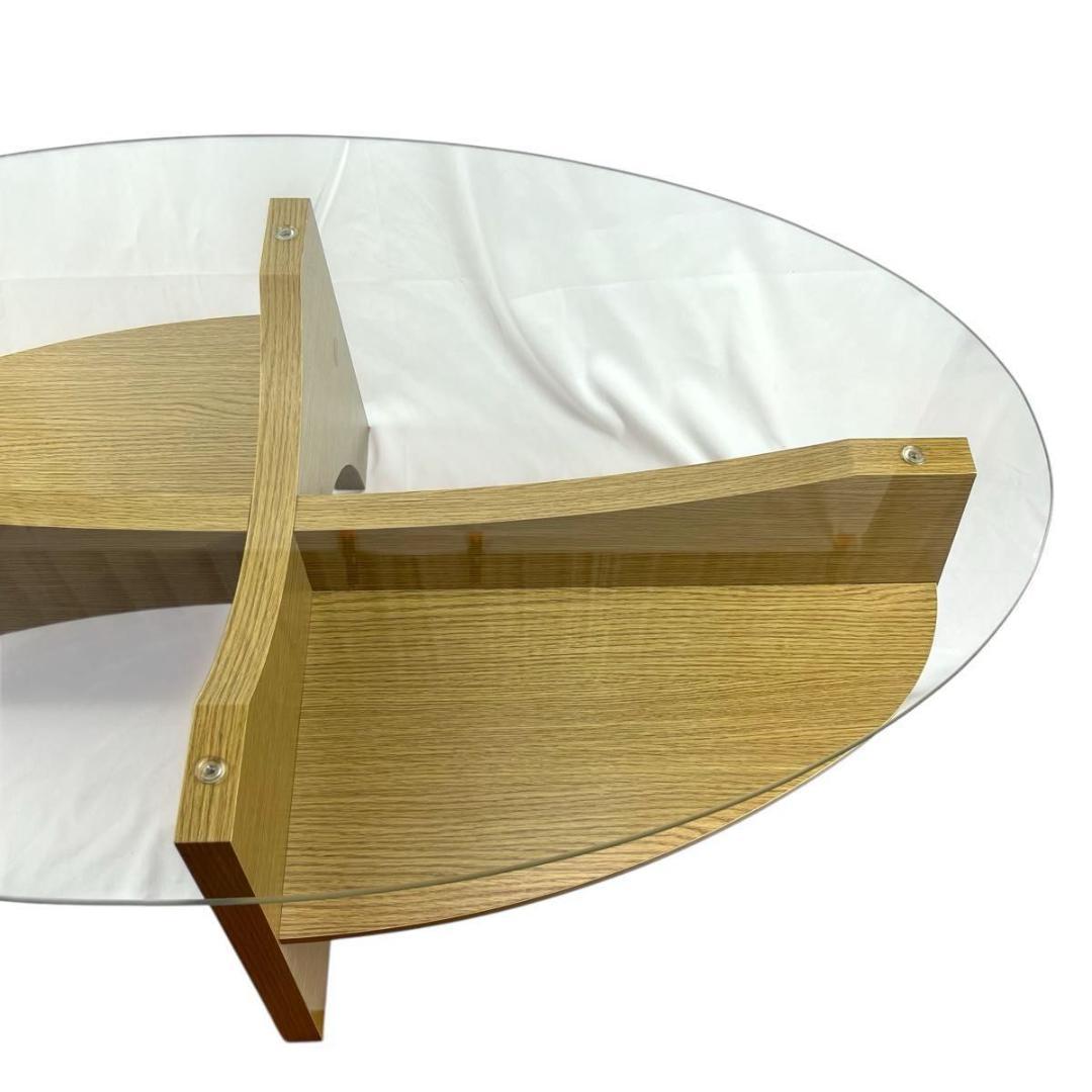 【美品✨】東谷 Azumaya オーバル ガラス センターテーブル LE-454