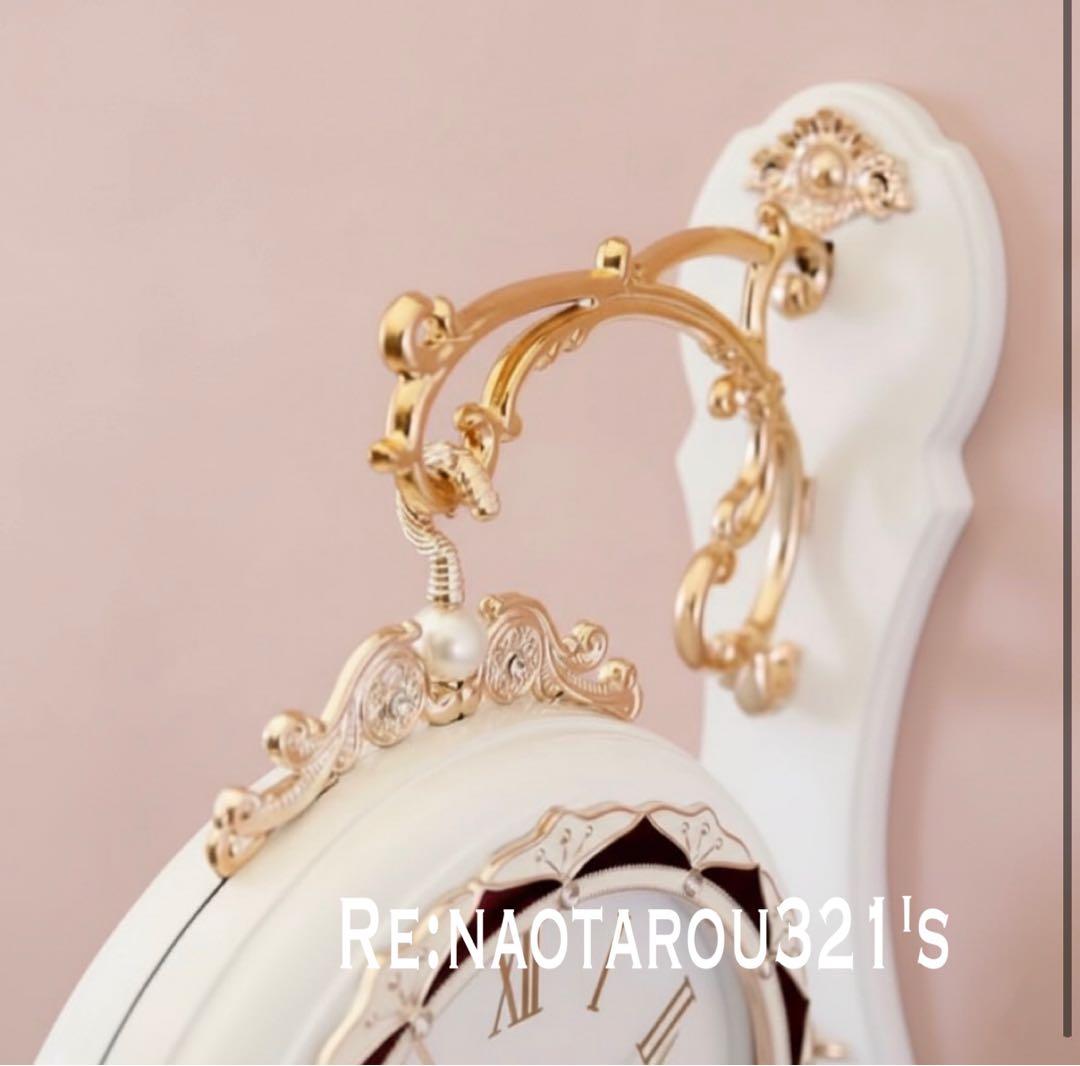 ヨーロピアン雑貨 おしゃれな壁掛け時計 （White） 装飾的な両面時計