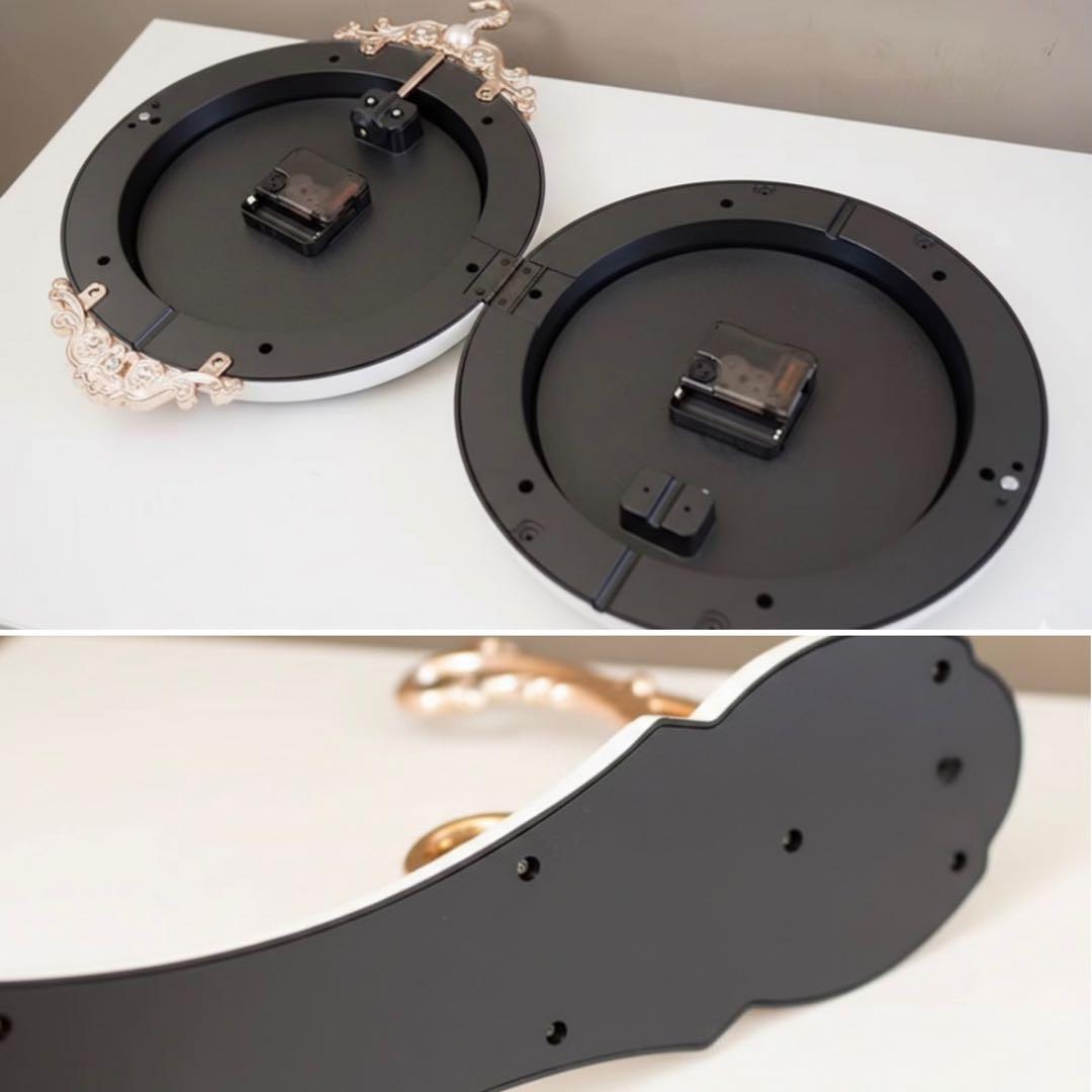 ヨーロピアン雑貨 おしゃれな壁掛け時計 （White） 装飾的な両面時計