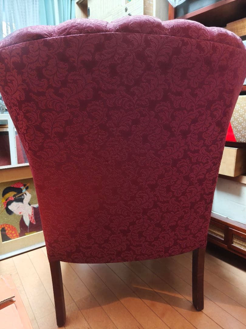 値下げました❗クラシック赤1人掛けソファ