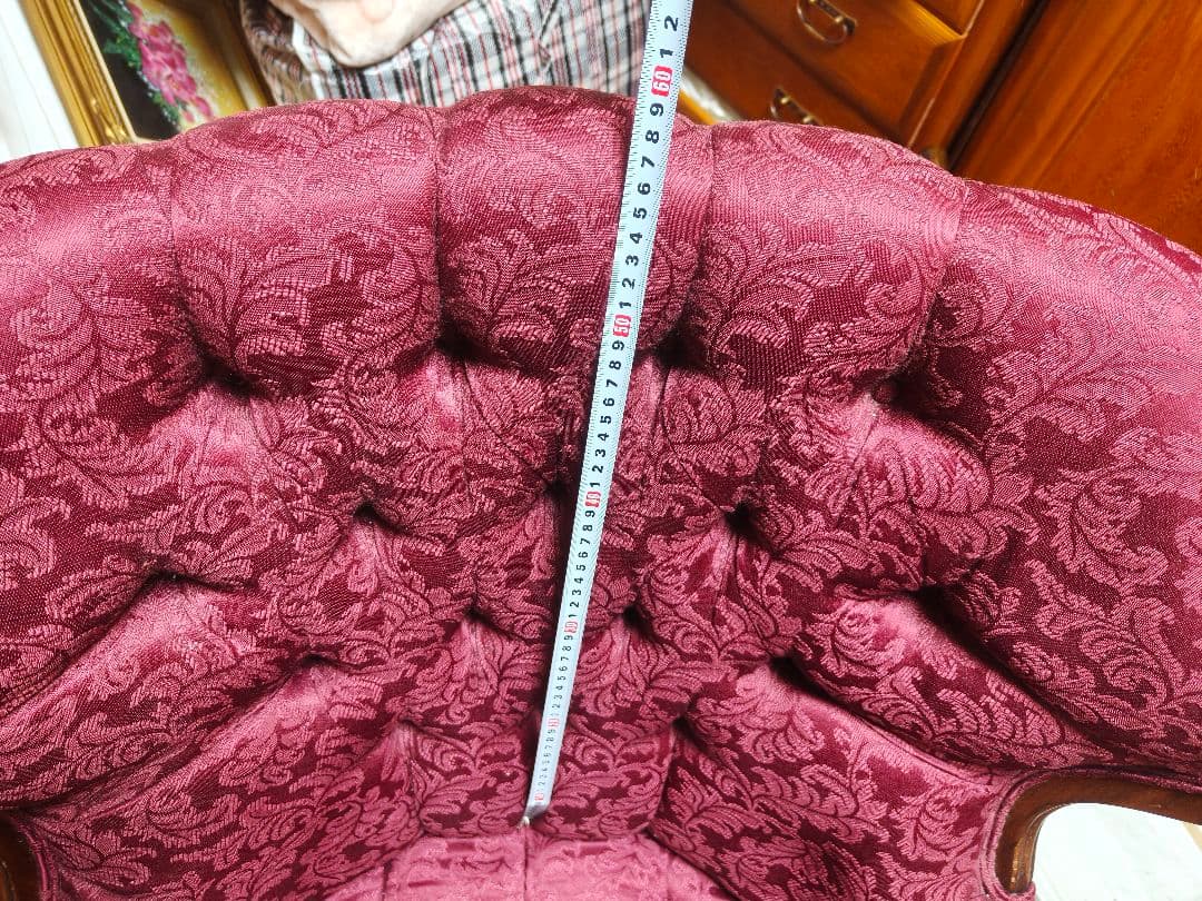 値下げました❗クラシック赤1人掛けソファ