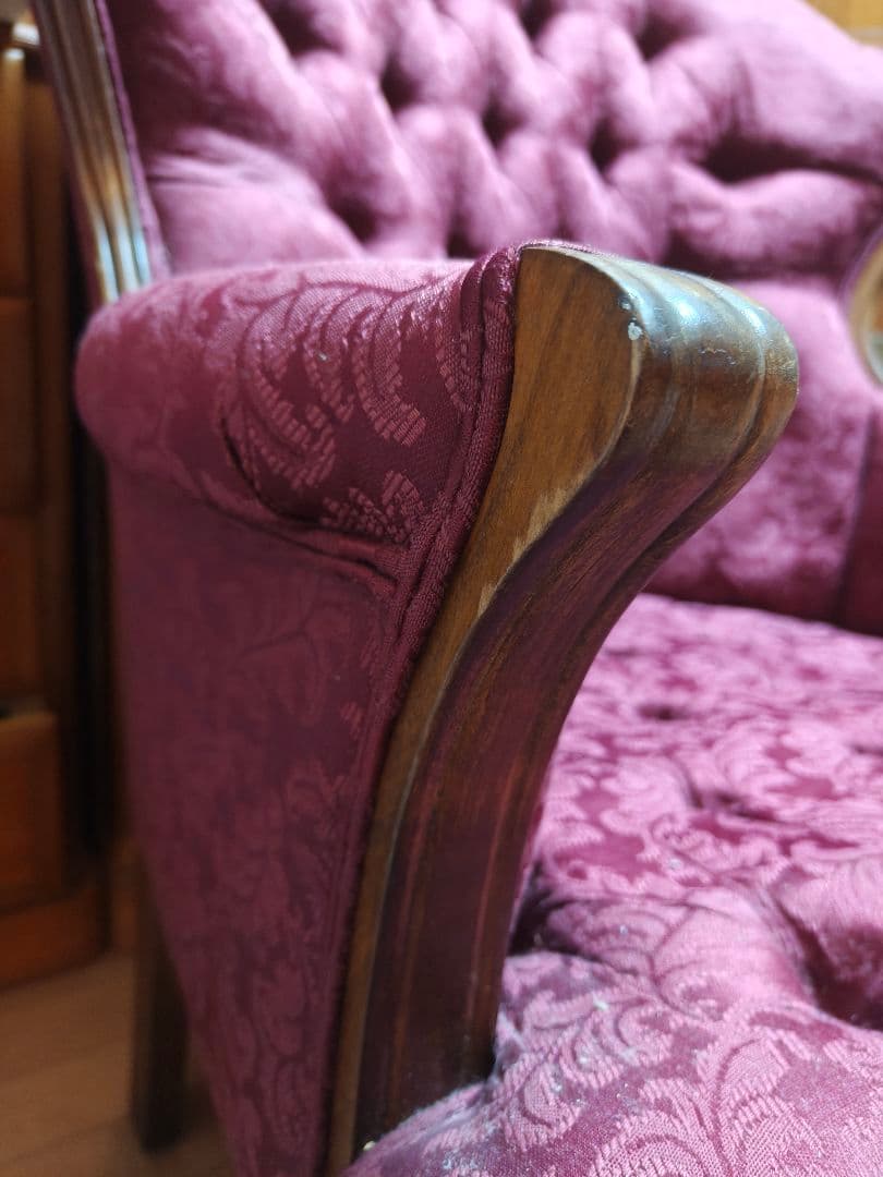 値下げました❗クラシック赤1人掛けソファ