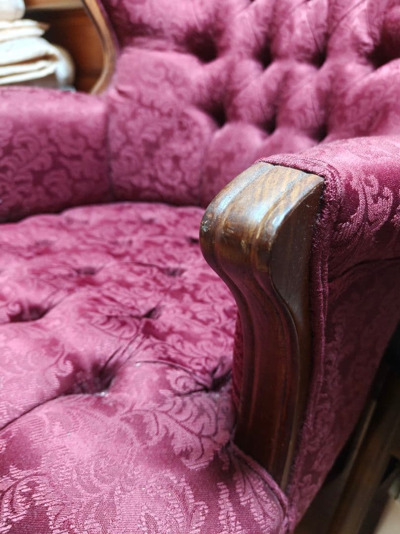 値下げました❗クラシック赤1人掛けソファ