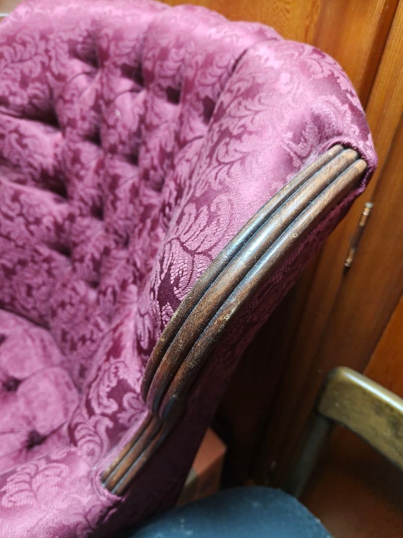 値下げました❗クラシック赤1人掛けソファ