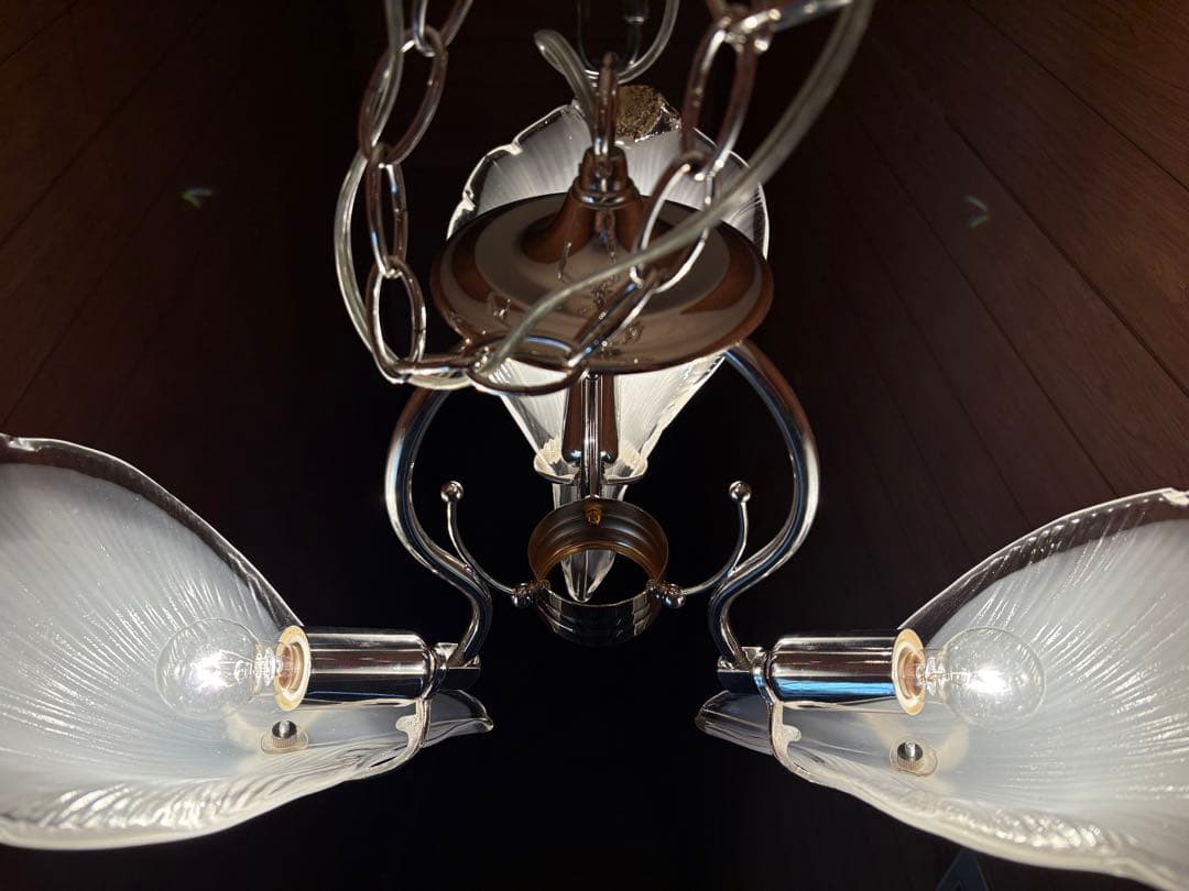 瀧住電機工業 タキズミ 3連シャンデリア 羽根シェード